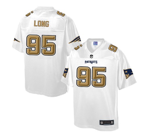 Men's Game Chris Long Nike Jersey White - #95 Pro Line Fashion NFL New England Patriots